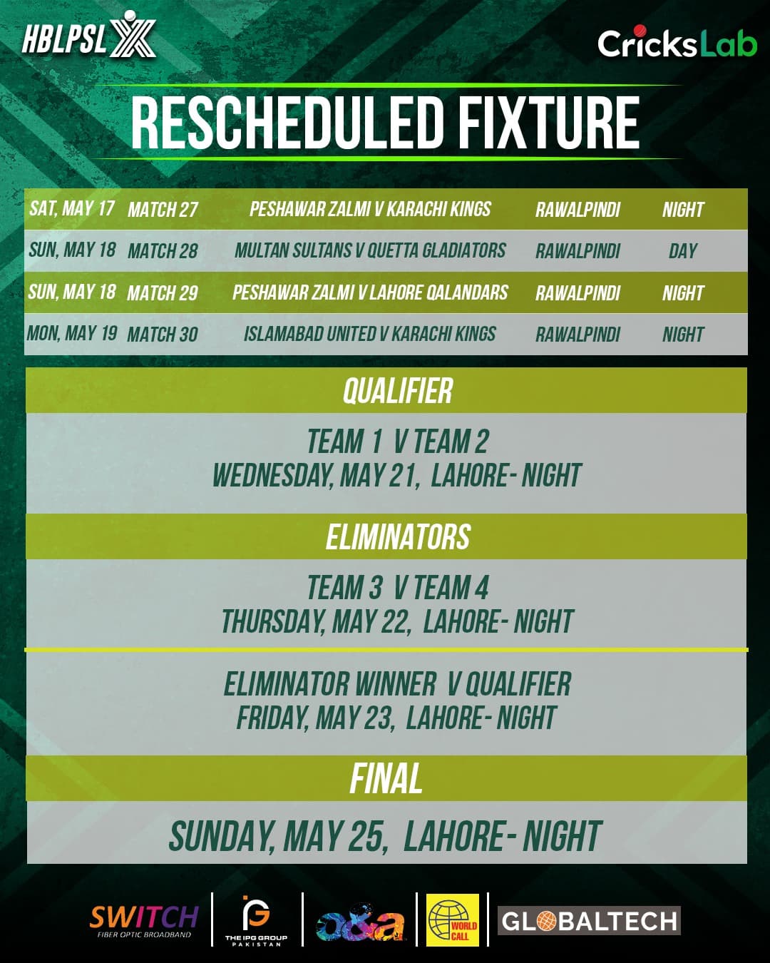 We’re Back! HBL PSL X 2025 Returns On 17 May, Racing Towards The Grand Finale On 25 May!